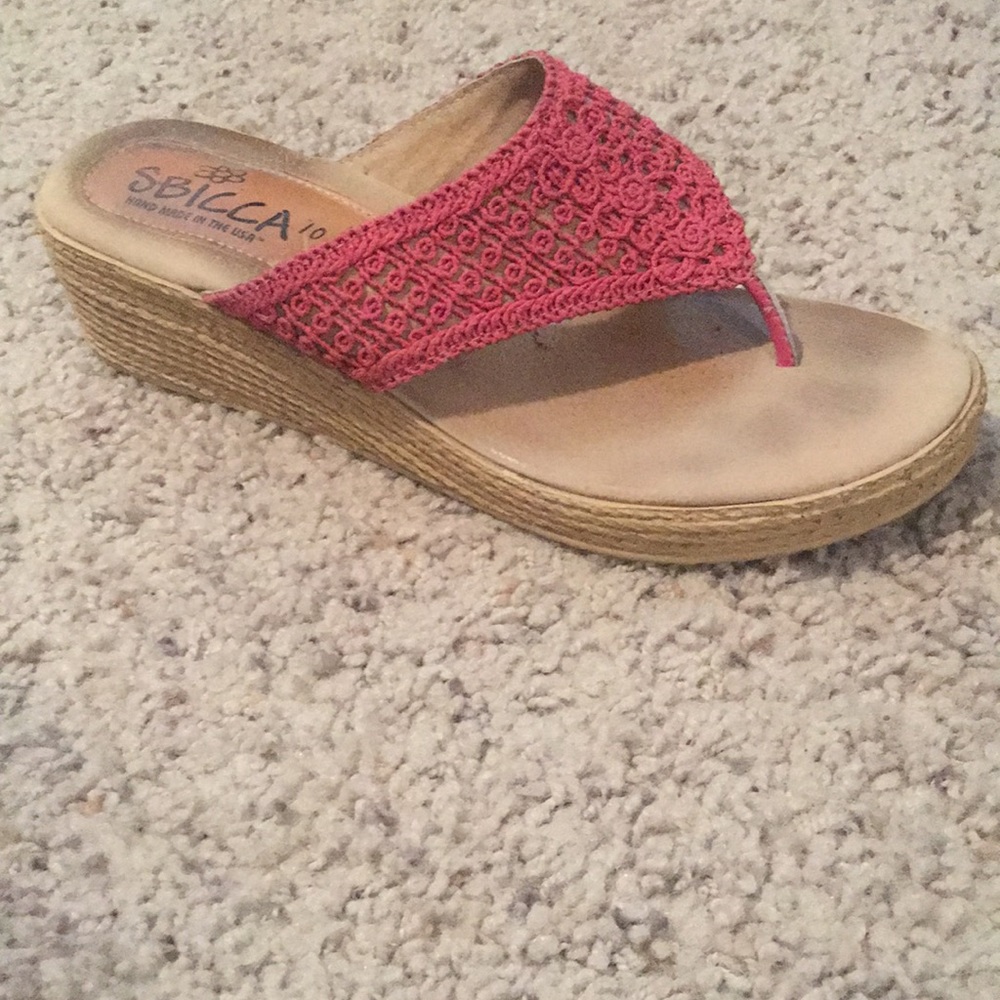 Pink crochet sbicca sandals size 10